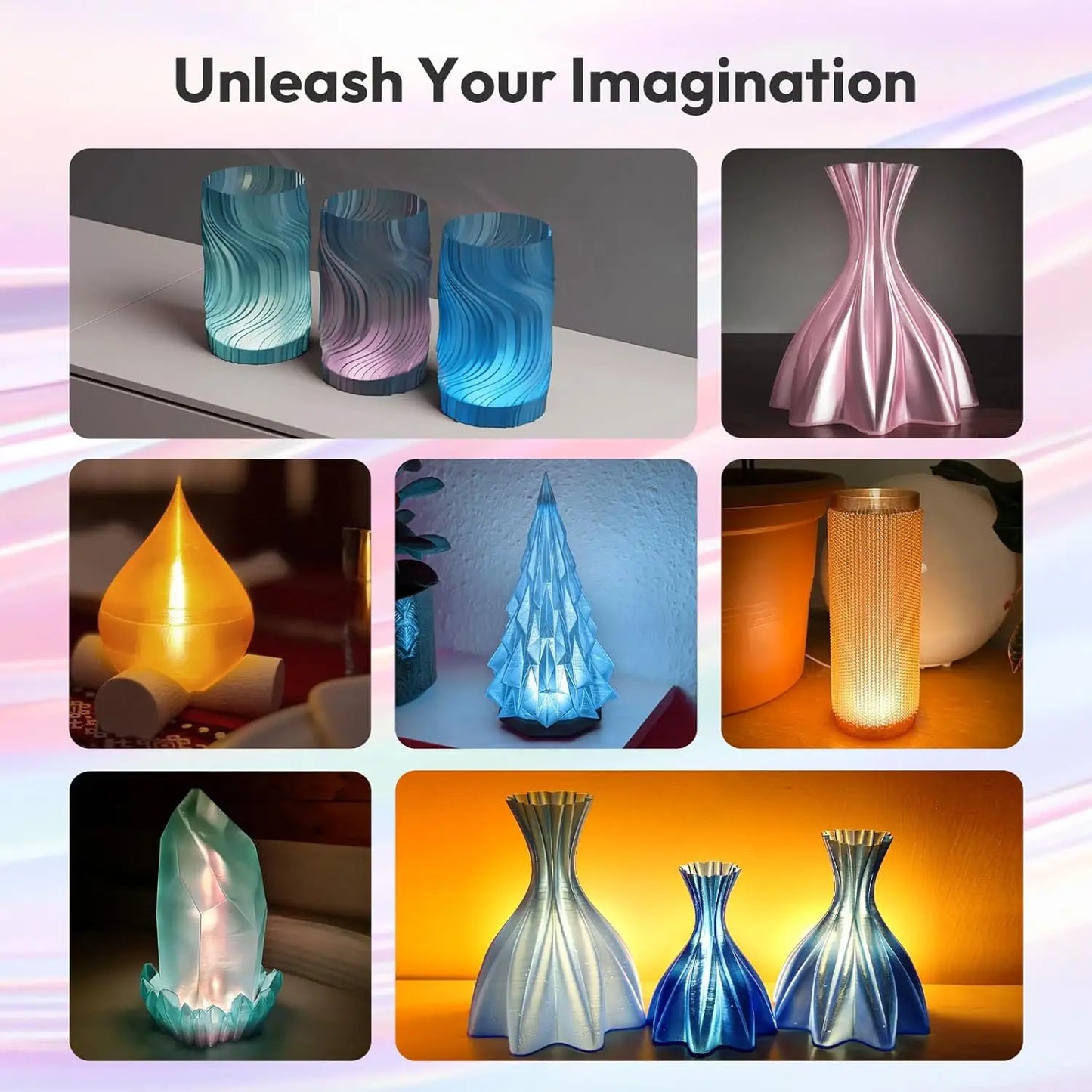 DINGSUN 3D PLA Gradient Multicolor Filament 1.75mm ±0.02mm