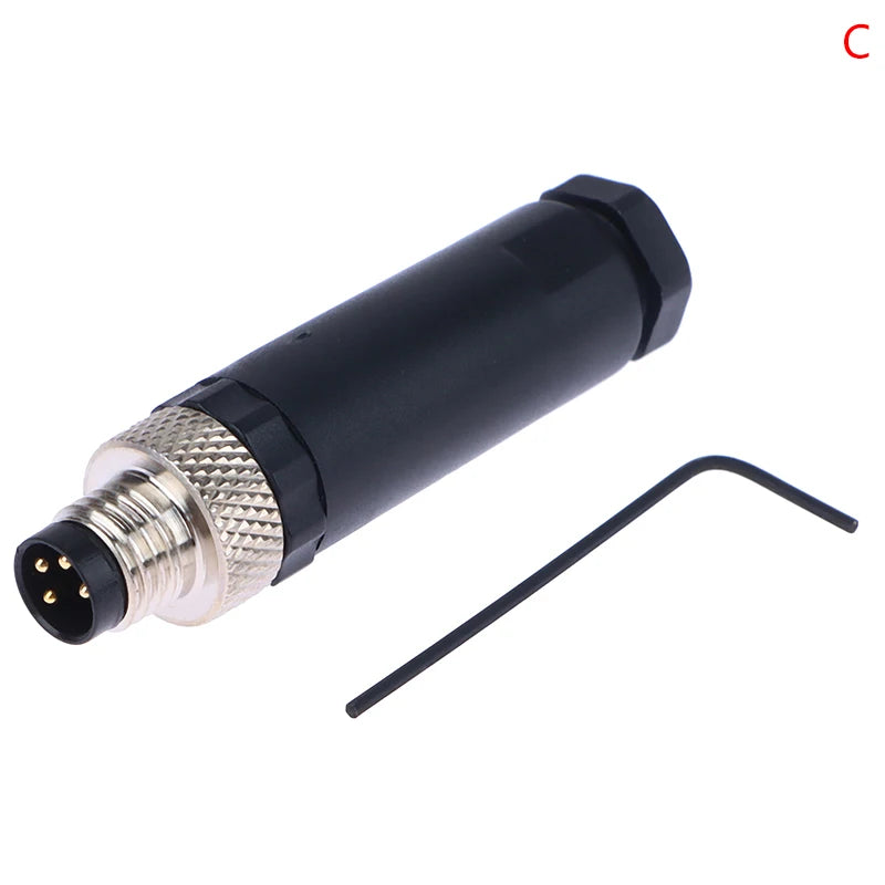 M8 Waterproof Sensor Connector Set – 3/4 Pin Male & Female Plugs Sensor Connector Peaceful Pleasures Health and Wellness 4Pin Male