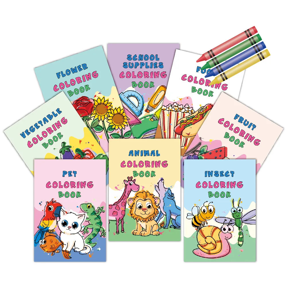 Coloring Books Kids Cartoon Doodle Party Theme Drawing Pages Festival