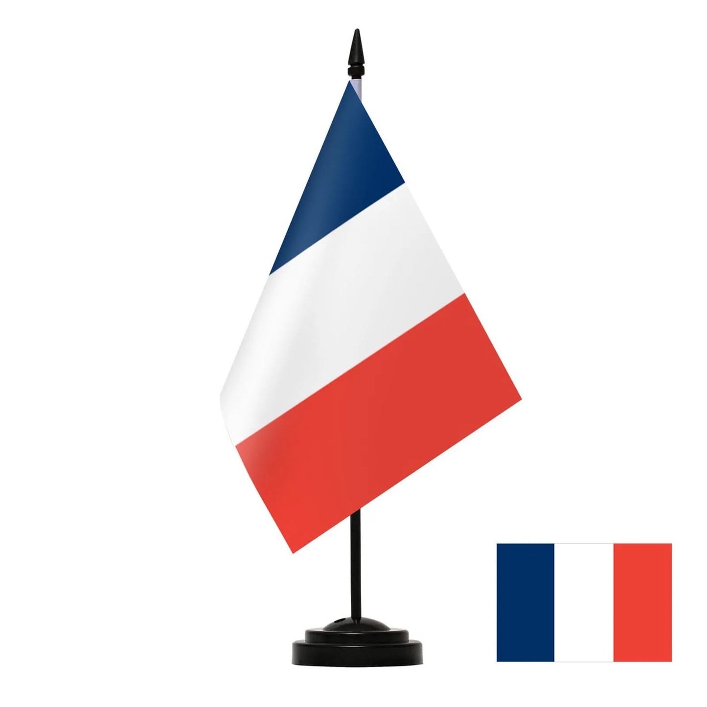 French Flag Table Stand – 14x21cm Desk Flag of France