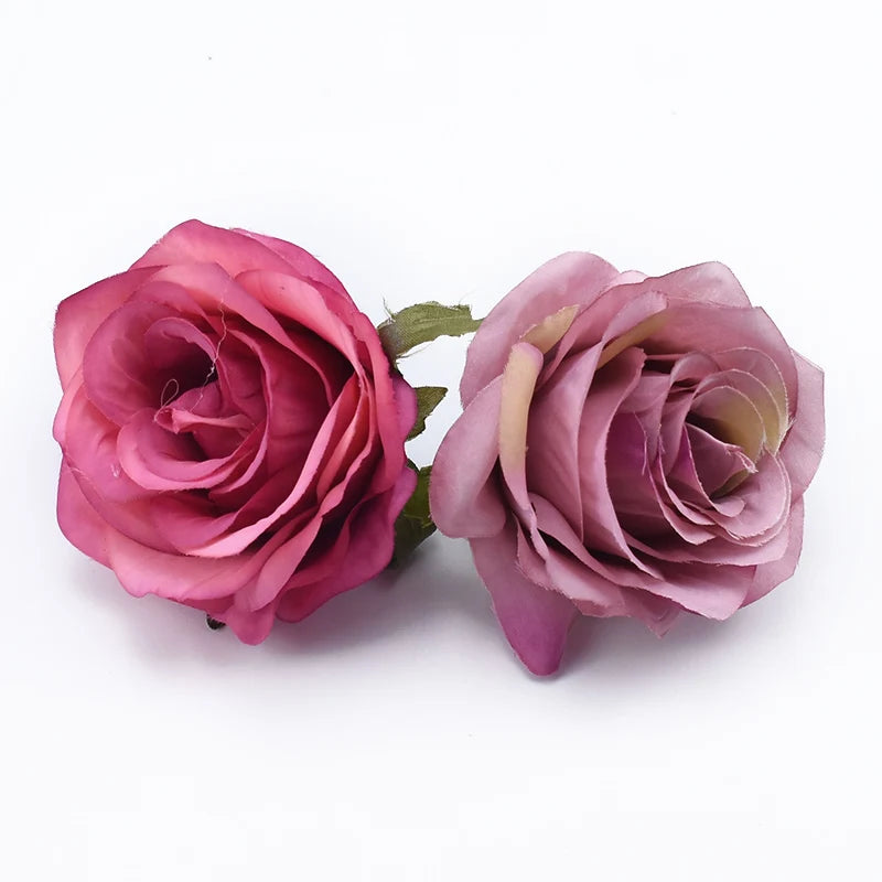 Silk Rose Artificial Flower Heads 5/10 Pcs | Wedding & Party Decor