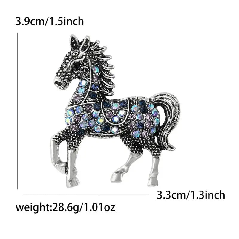 Enamel Horse Brooch | Vintage Zodiac Lapel Pin for Men & Women