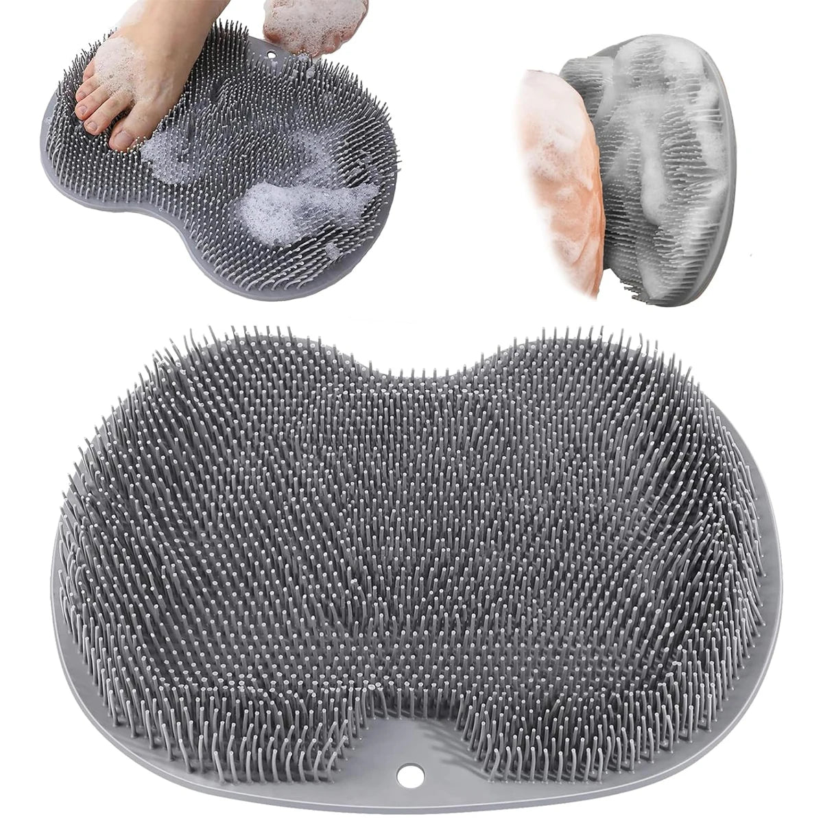 Shower Foot Scrubber & Wall Mounted Bath Massage Pad – Back Scrubber with Non-Slip Suction Cups to Improve Circulation
