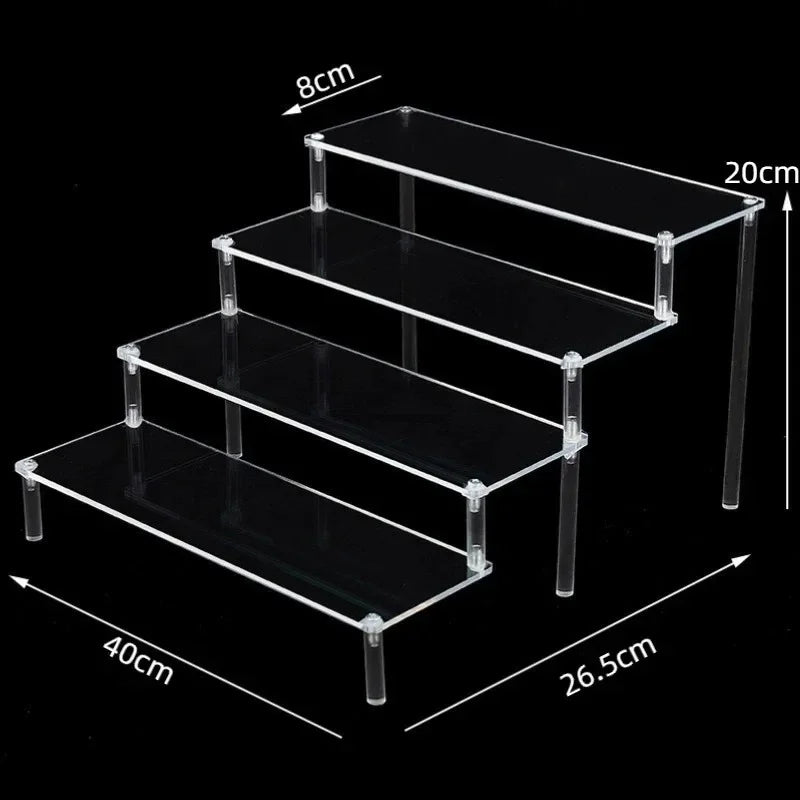 Iridescent Acrylic Display Riser Stand 1–5 Tier Shelf Organizer
