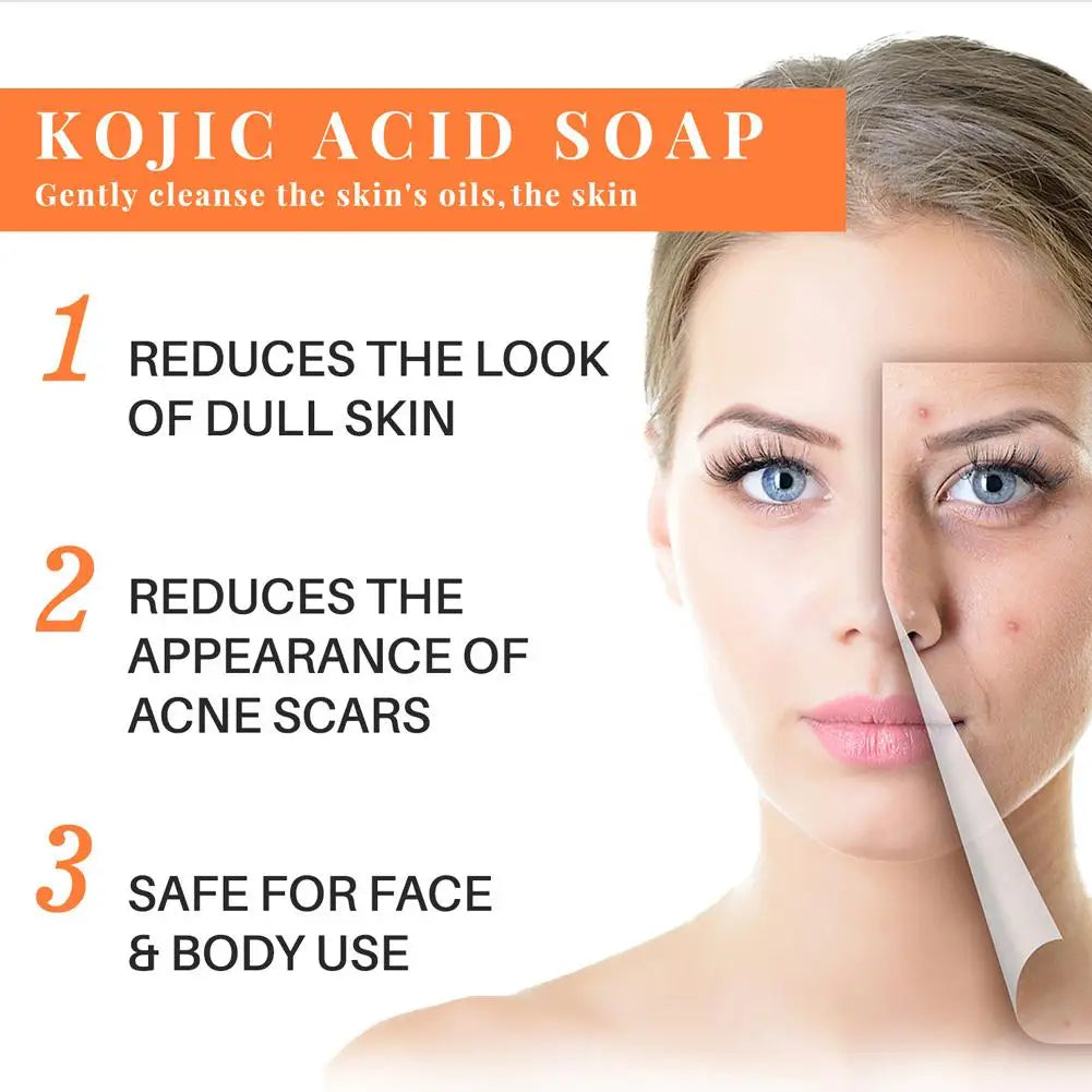 Handmade Kojic Acid Soap Gentle Cleanser with Vitamin C for Face & Body Oil Control Radiance Care Non-Drying Formula Skin Care Peaceful Pleasures Health and Wellness