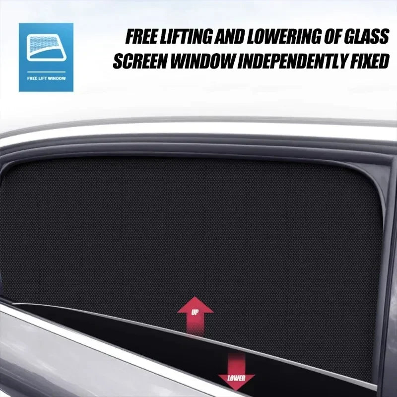 Car 5D Magnetic Mesh Sunshade Heat Insulation Strong Magnetic Adsorption Type Sunscreen Covers Car Side Window Blackout Curtains Peaceful Pleasures Health and Wellness