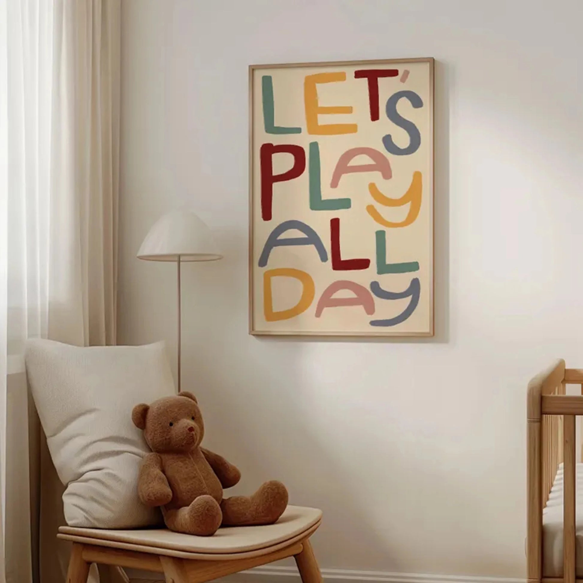 Modern Let's Play All Day Quotes Wall Art Print Canvas Painting Poster Picture For Living Room,Bedroom Home Decor Peaceful Pleasures Health and Wellness