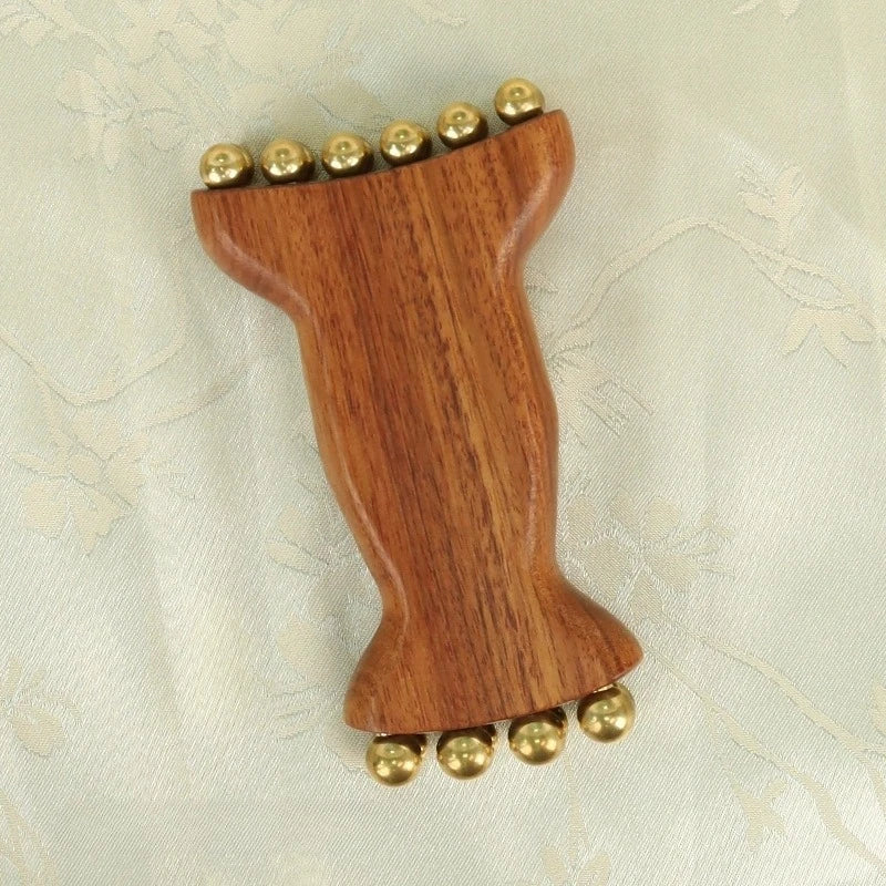Sandalwood Goat Horn Facial Massager | 14 Bead Fascia Lift Tool Facial Massager Tool Peaceful Pleasures Health and Wellness Brown