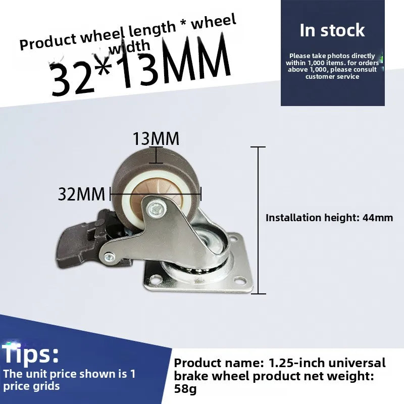 4-Pack Swivel Furniture Caster Wheels – Soft Rubber 1–2 Inch