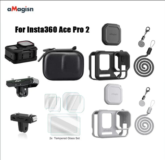 Insta360 Ace Pro 2 Screen Protector, Lens Cap & Storage Bag Camera Protection Kit Oasis Select