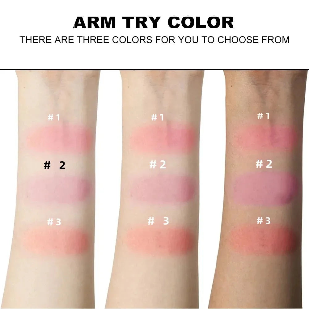DUNUF 3-Tone Baked Blush Palette – Waterproof & Long-Lasting