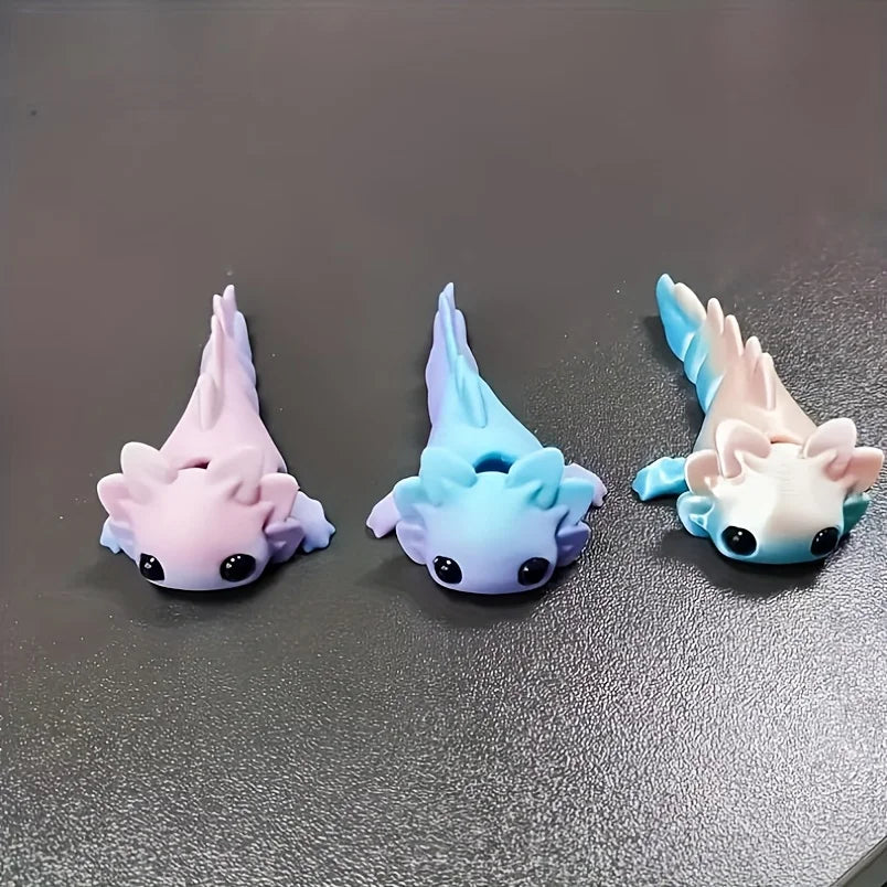 2-Pack of Randomly Colored 3D Printed Small Animals, Cute Salamanders with Movable Joints, Adorable Water Tiger Fish Ornaments with Happy Expressions, Perfect for Holiday Gifts and Desktop Decorations, Great Holiday Gift Item Peaceful Pleasures Health and Wellness