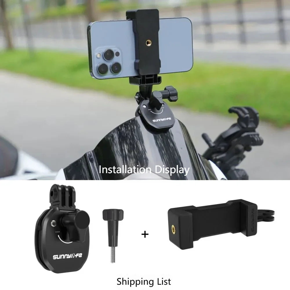Motorcycle Windshield Mount for Insta360 X5 X4 GoPro DJI Action