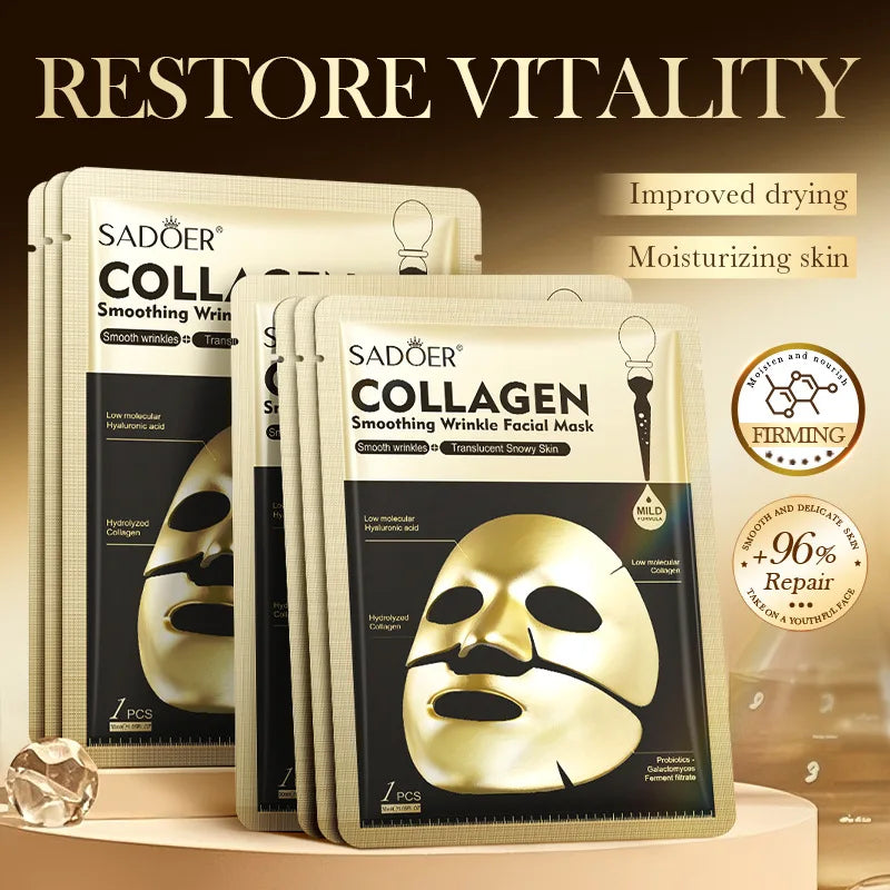 SADOER Golden Collagen Face Mask – Anti-Aging & Moisturizing