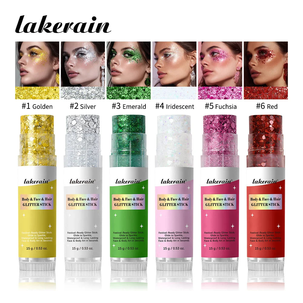 Body Glitter Sequin Stick Gel Texture Long-Lasting Dazzling Smudge-Proof Rich Sparkling Glitter Body Art for Party Stage Makeup Peaceful Pleasures Health and Wellness