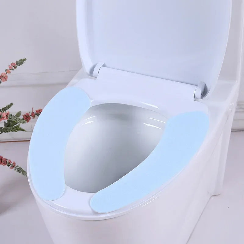 Soft Flannel Toilet Seat Cover Stickers – Washable 1 Pair