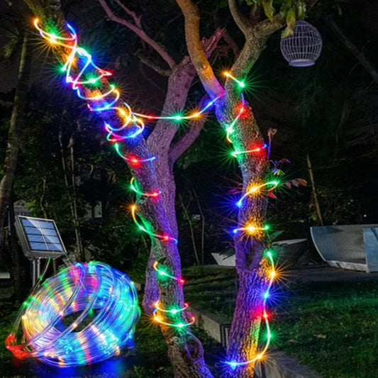 Solar String Lights Outdoor Waterproof Tube Rope 12m/7m LED Solar String Lights Peaceful Pleasures Health and Wellness