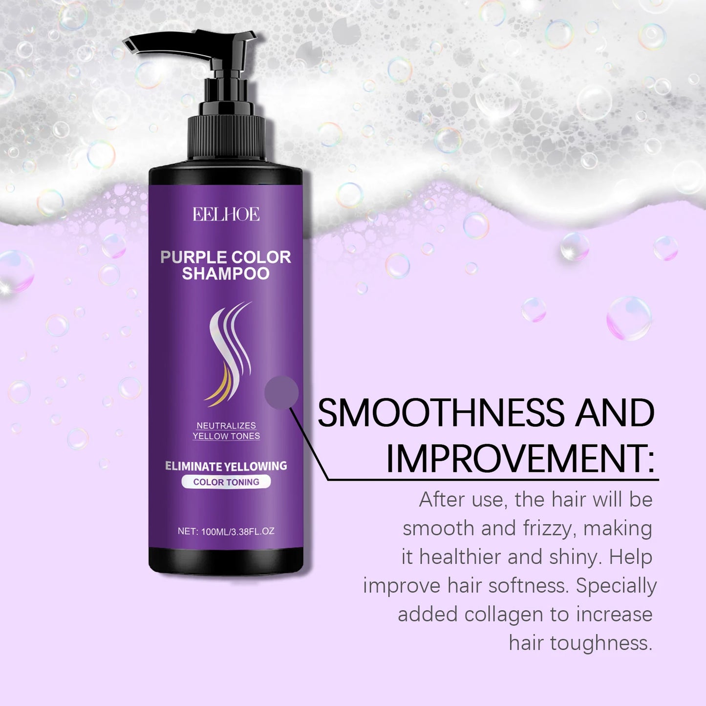 Eelhoe Purple Shampoo – Anti-Brass Toning for Blonde & Gray