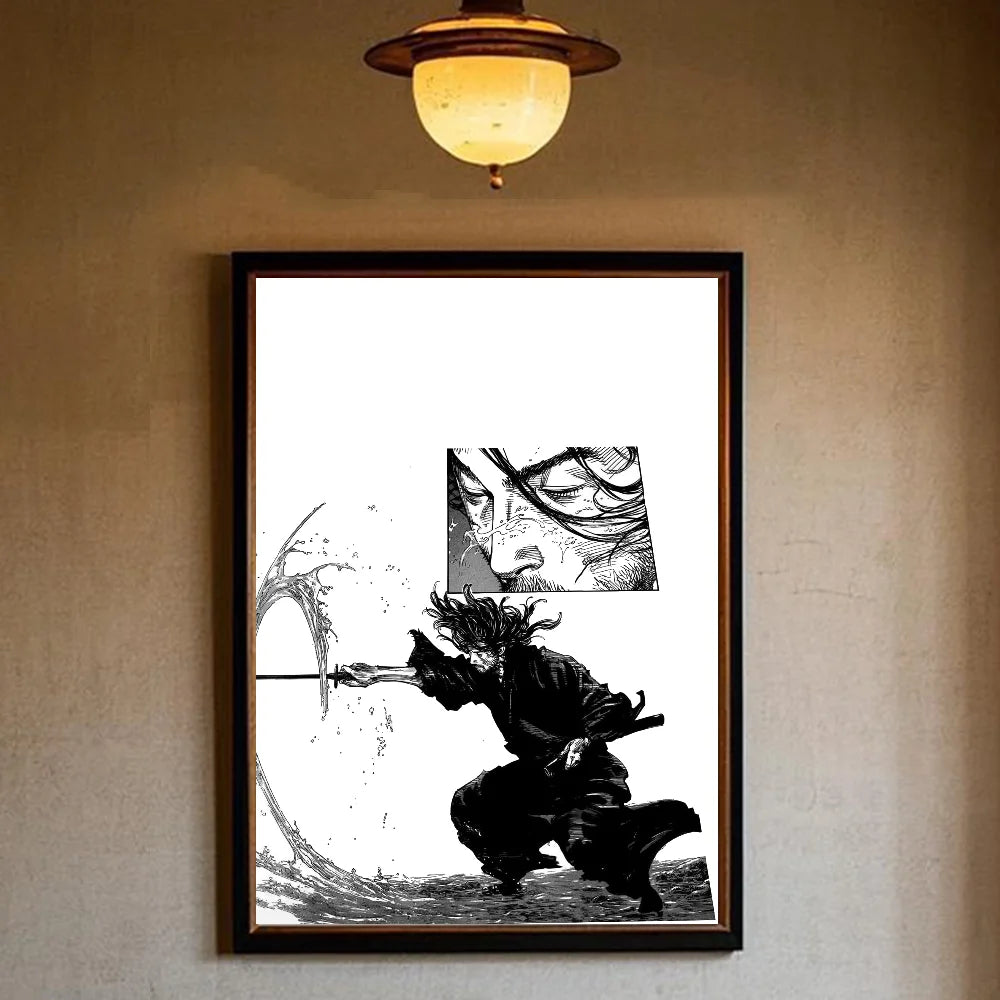 Vagabond Manga Poster – HD Waterproof Sticky Wall Art Decor Manga Wall Poster Peaceful Pleasures Health and Wellness