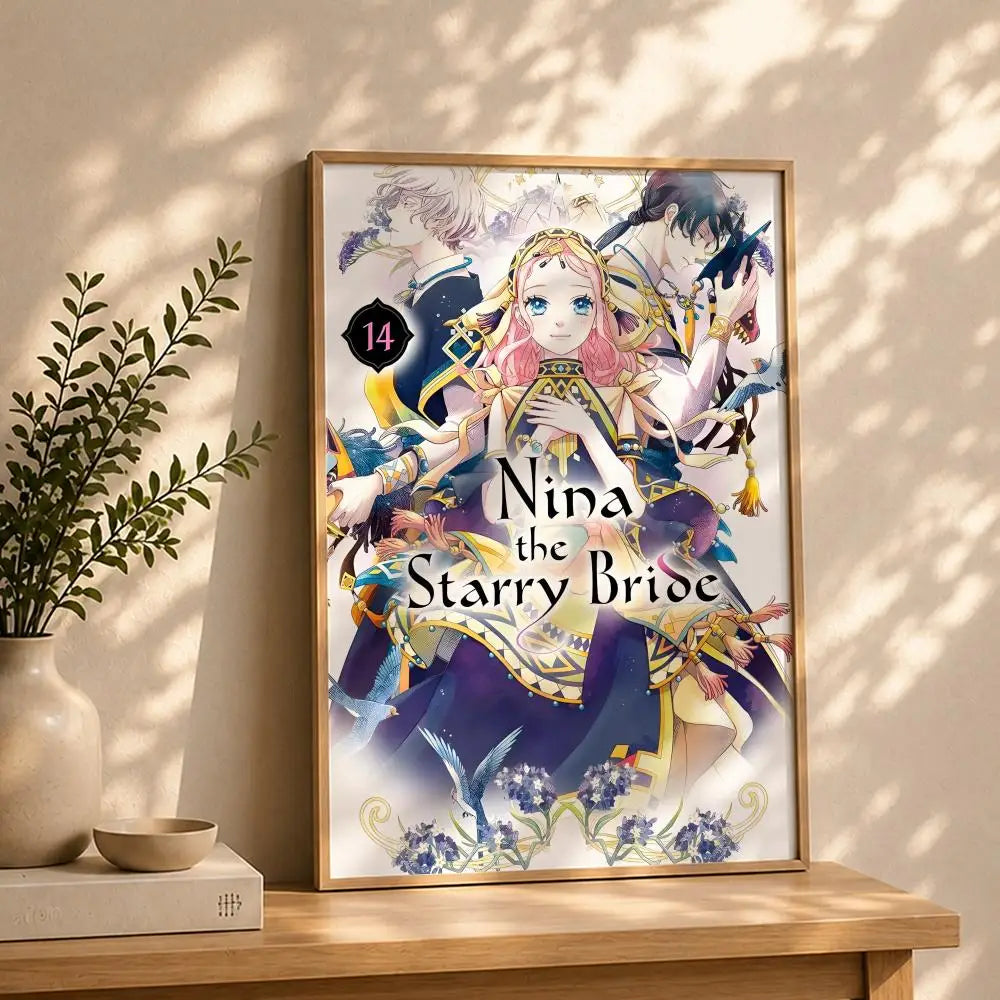 Manga N-Nina the Starry BrideS Poster HD Self Adhesive Waterproof Wall Art Ideal for Home Office Dorm Bedroom Great Gift Peaceful Pleasures Health and Wellness White4 30X40cmNoframe
