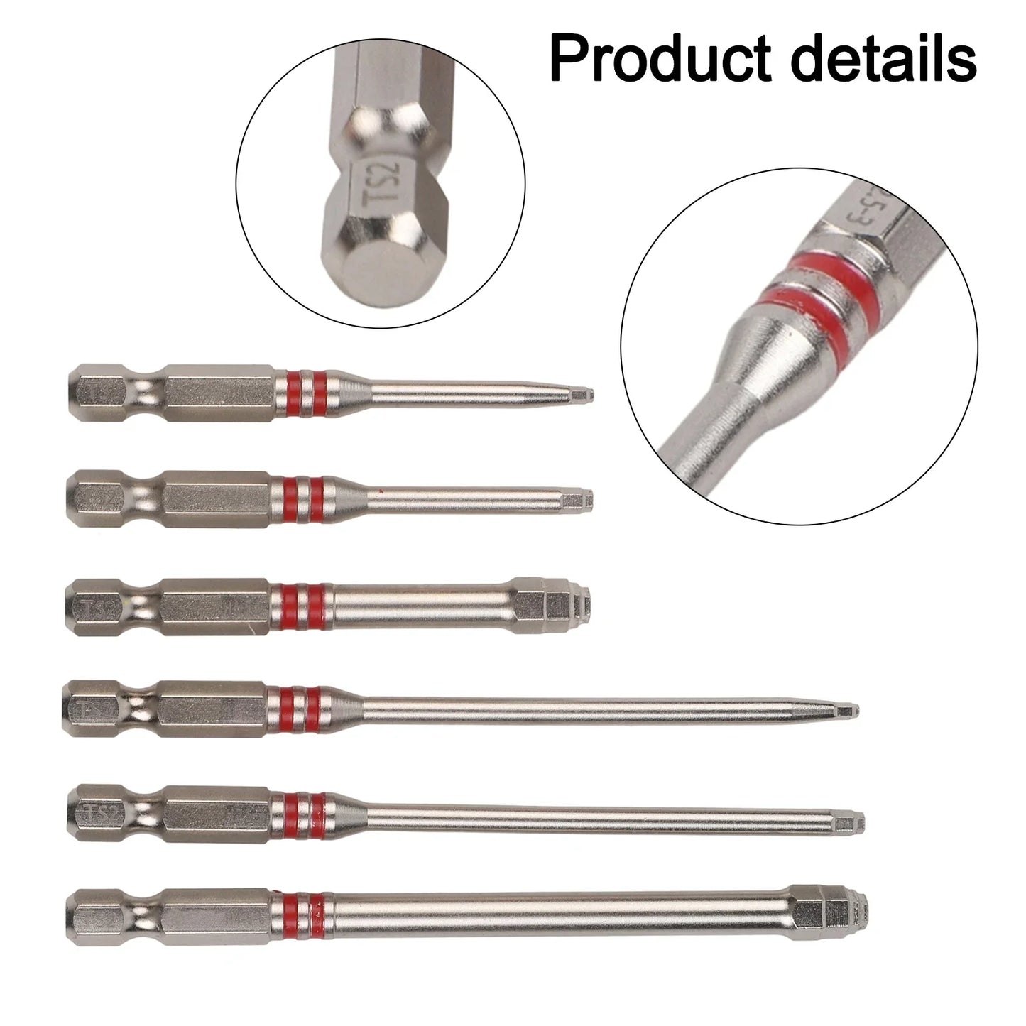 6-Piece Hex Shank Screwdriver Bits Set | Pagoda Design, Multi-Size