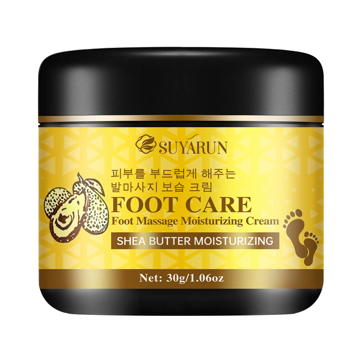 SUYARUN Oat & Witch Hazel Foot Cream - Moisturizing, Soothing, Cracked Heel Repair, Intensive Hydration for Dry Feet. Peaceful Pleasures Health and Wellness 30g