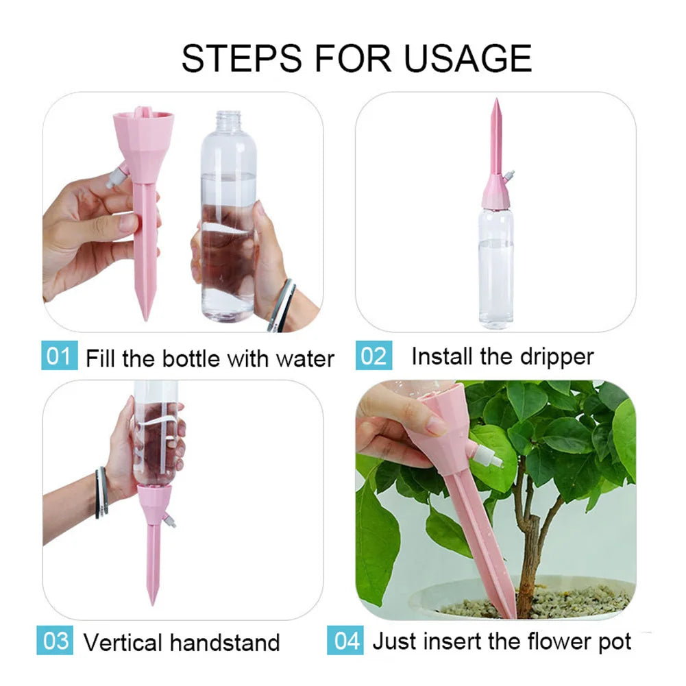Adjustable Self-Watering Drip Spikes for Indoor & Outdoor Plants