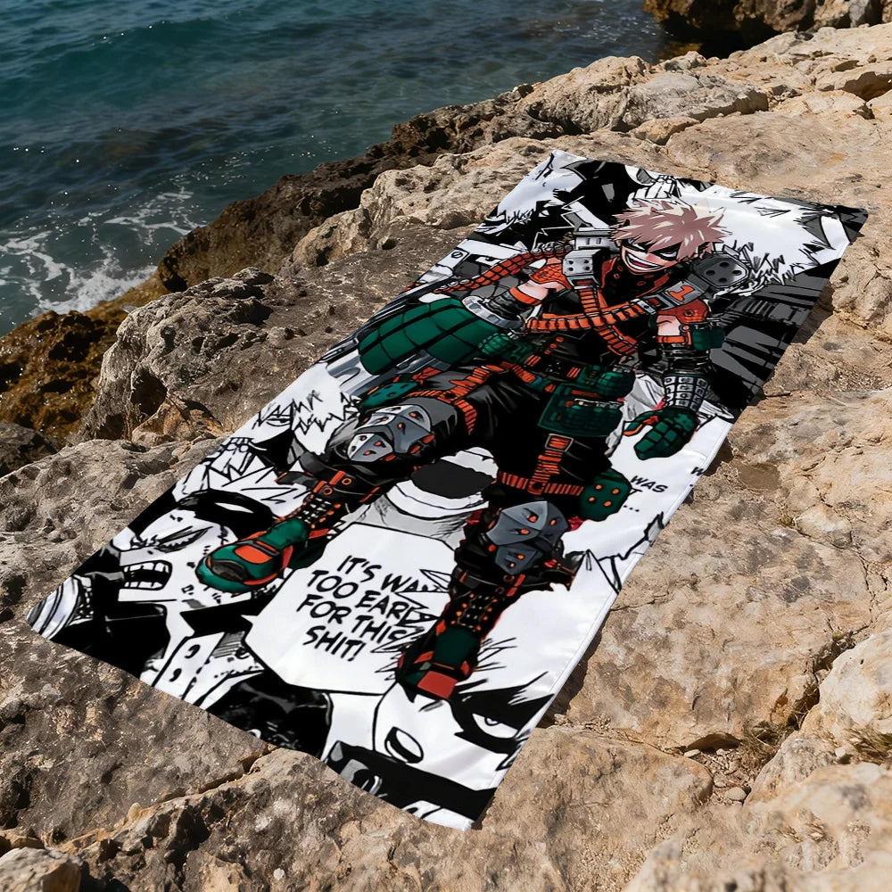 Katsuki Bakugo Anime Beach Towel – Quick Dry & Soft Anime Beach Towel Peaceful Pleasures Health and Wellness