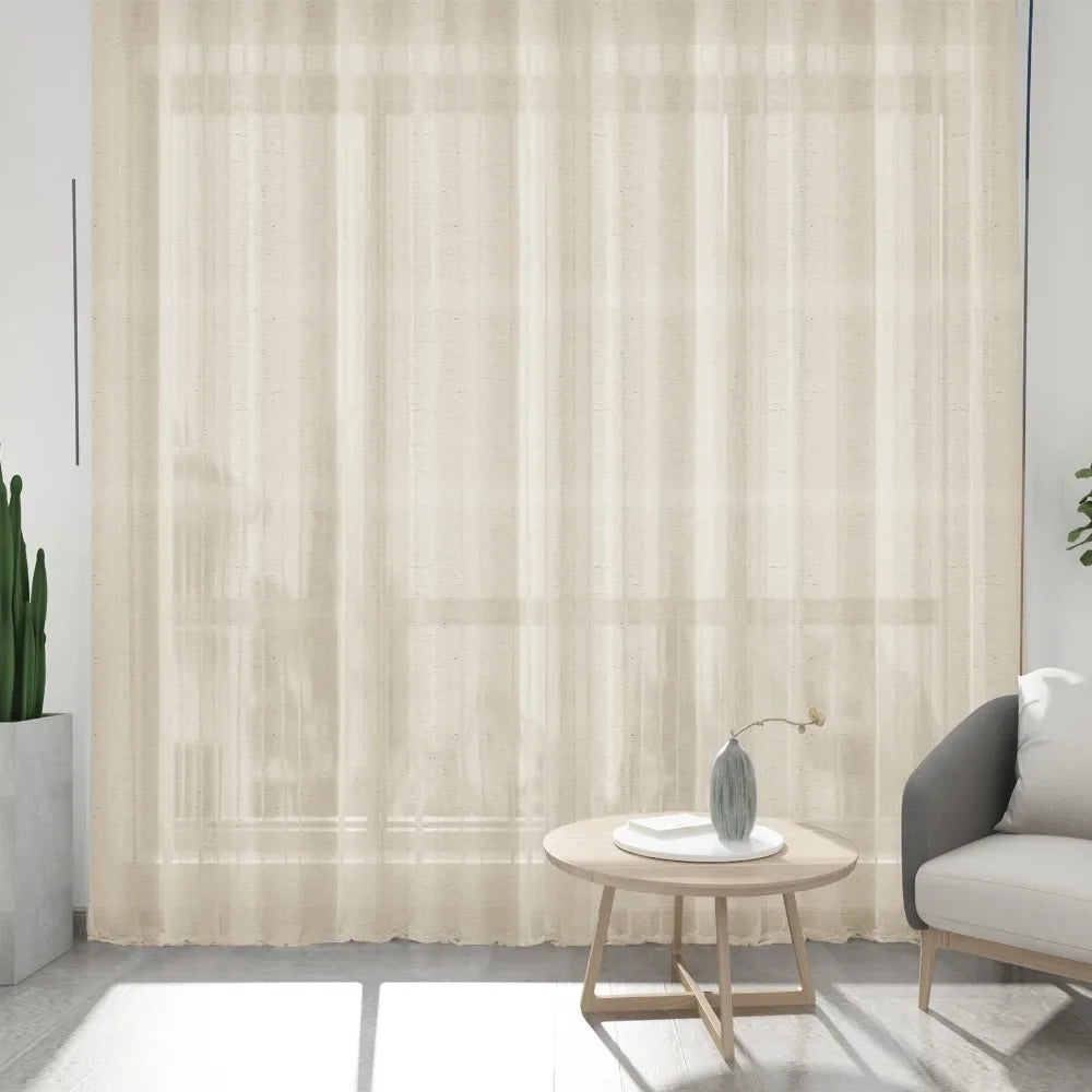 Linen Curtains 160cm/240cm Length for Living Room Bedroom Rod Pocket Light Filtering Semi Window Curtain Boho Farmhouse Drapes Peaceful Pleasures Health and Wellness