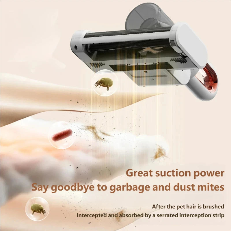 Dust Mite Vacuum Cleaner Powerful Suction High Frequency Tapping Ultraviolet Sterilization Mattress Bed Mite Removal Peaceful Pleasures Health and Wellness