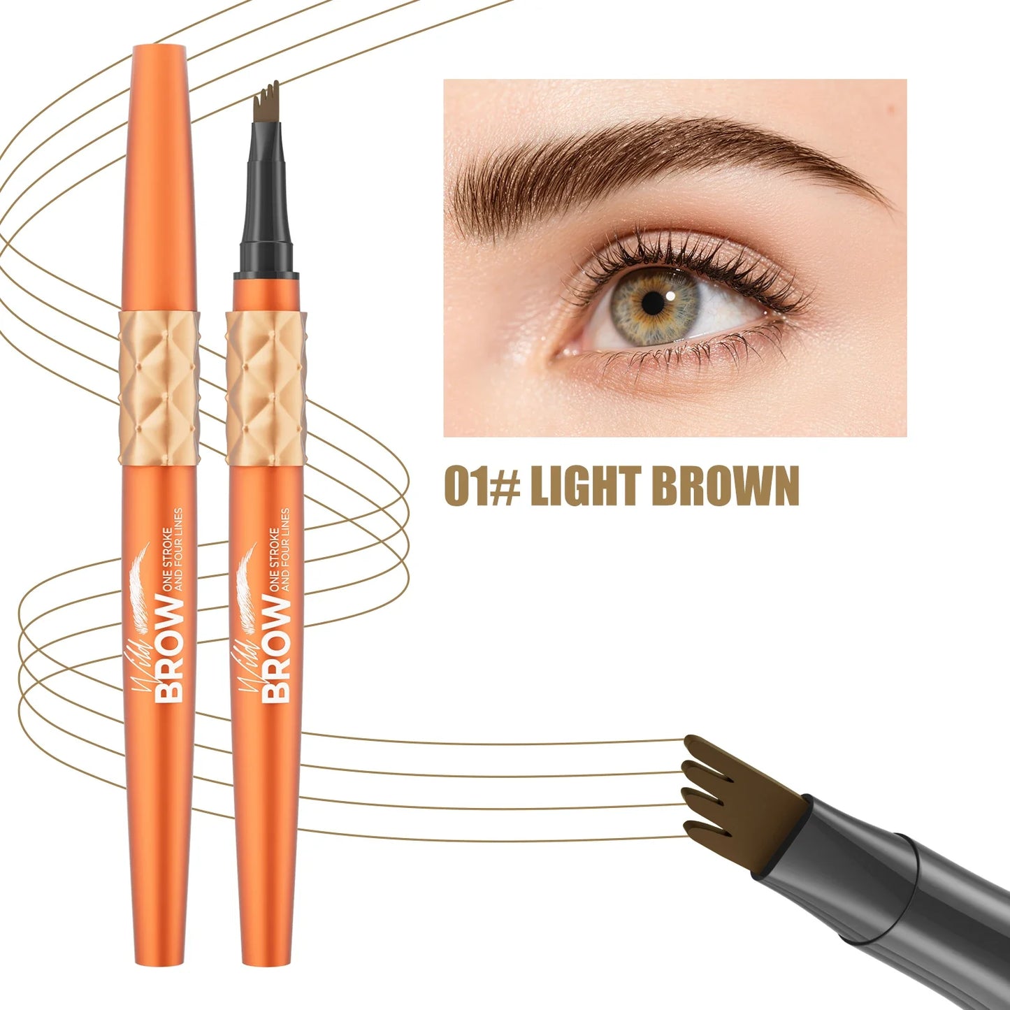 Hello Kiss 4-Fork Tip Microblading Eyebrow Pen – Waterproof