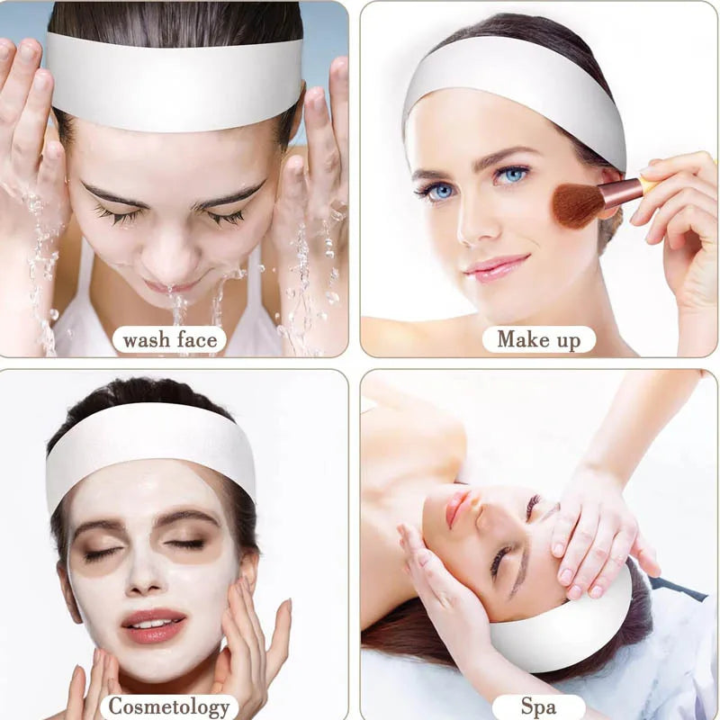Disposable Spa Headbands Velcro Elastic – Black & White 10–100 Pack Spa Headbands Peaceful Pleasures Health and Wellness