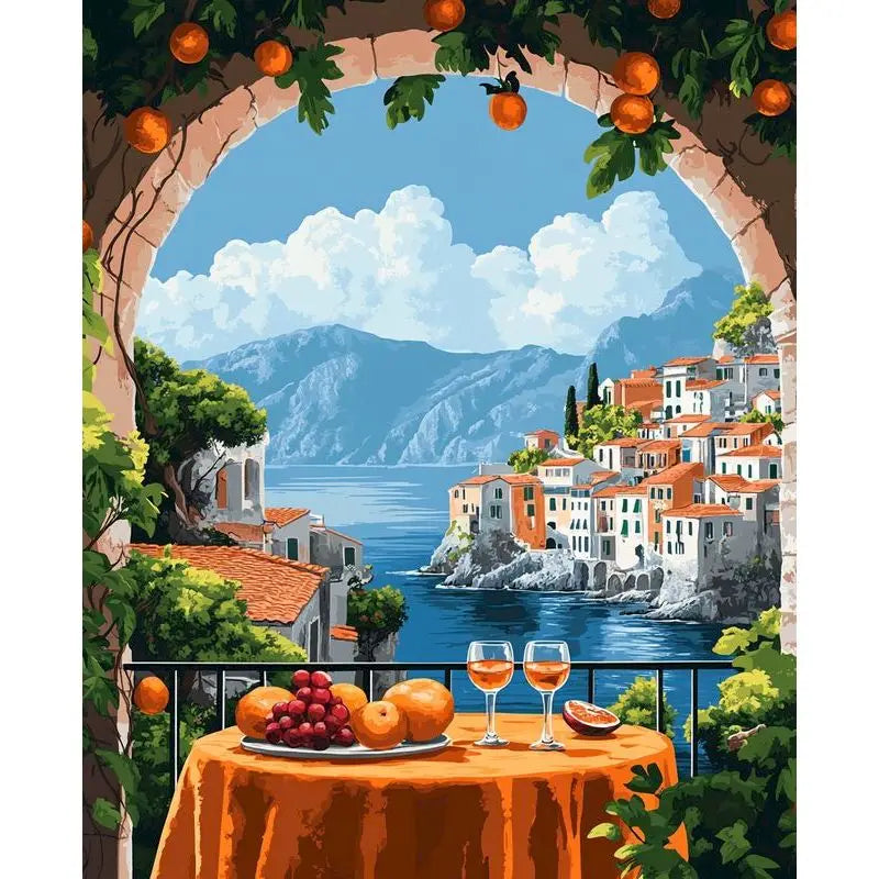 GATYZTORY Oil Painting By Numbers On Canvas Lemon Tree Coloring By Numbers For Adults Gift For Handiwork Home Decor Landscape Peaceful Pleasures Health and Wellness 11 50x70cm Unframed