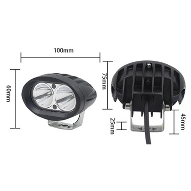 20w Oval LED Car Light Auxiliary Lighting 12-85v Spotlight Warning Lamp For Off-Road Vehicle Motorcycle Car Accessory Peaceful Pleasures Health and Wellness