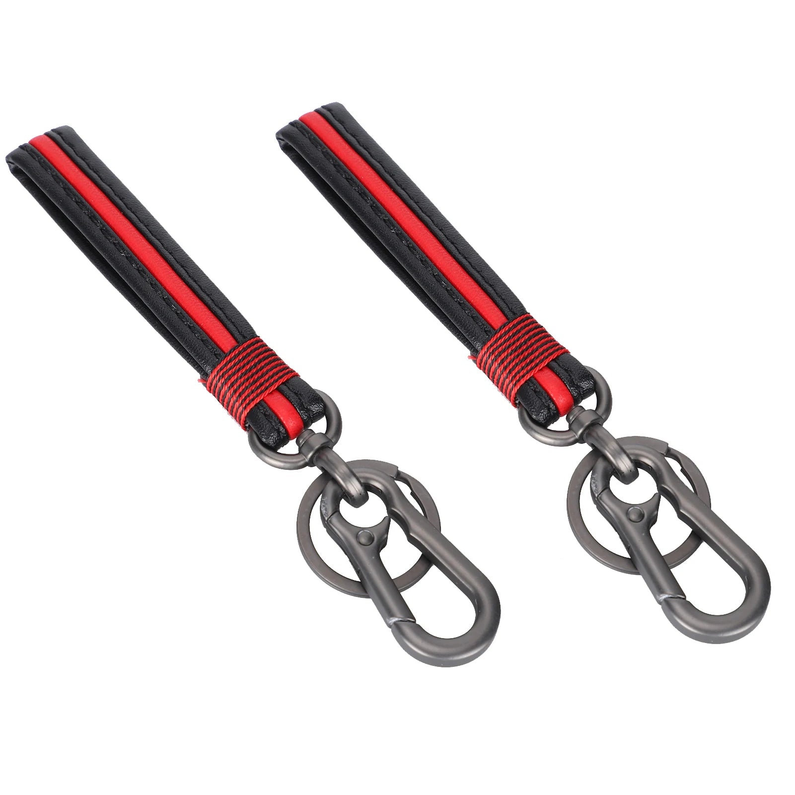 Key Chain Key Pendant Hand‑Made Faux Leather Braided High-strength Alloy for Key Couple Christmas Gifts Bag Decoration Peaceful Pleasures Health and Wellness