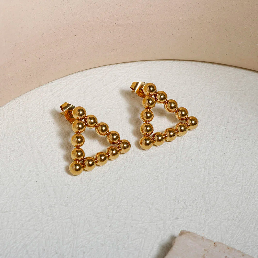Women's Gold Hoop Earrings – 18K Stainless Steel, Waterproof