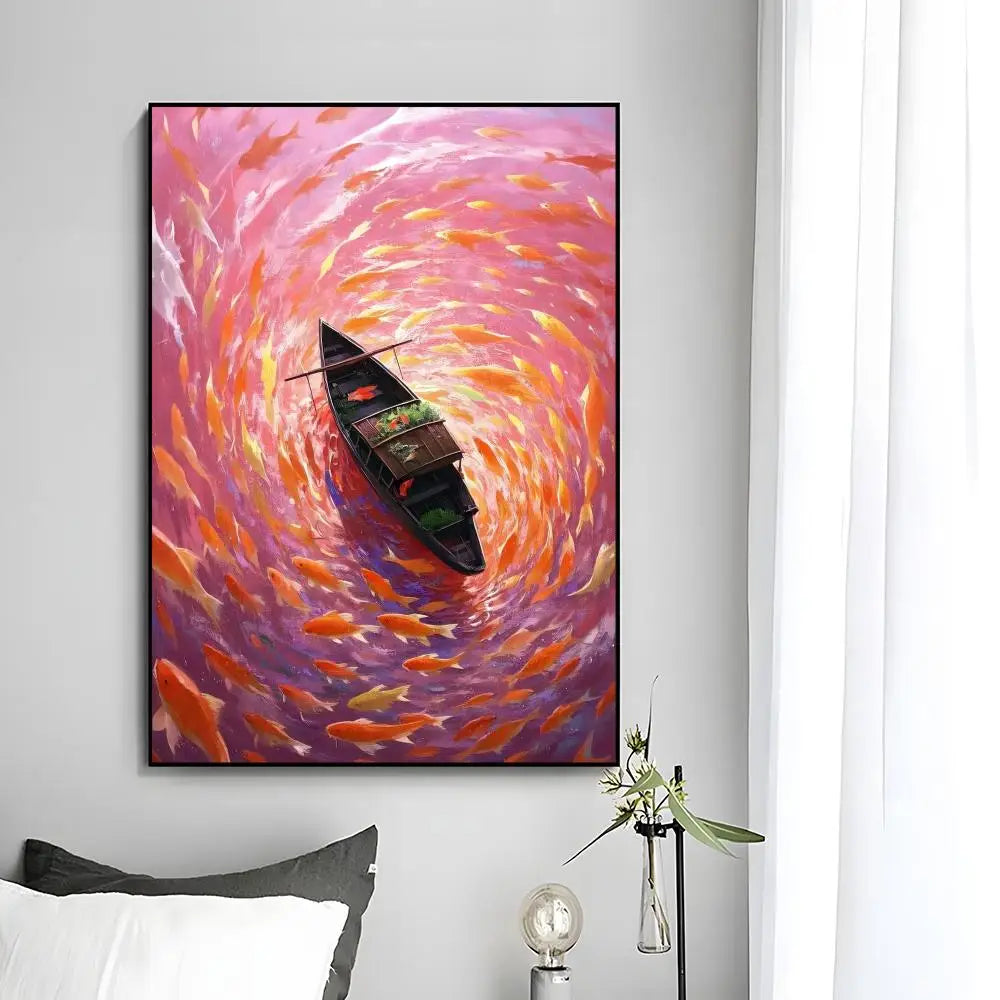 Fantasy Romantic Movie Anime B-Big Fish & Begonia Poster Wall Art Print Poster Decorative Mural Home Decor Gift Unframed Peaceful Pleasures Health and Wellness White5 40x60cm Unframed