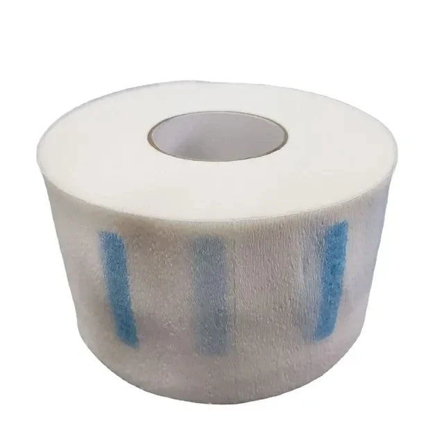 100-Pack Disposable Barber Neck Strips – White & Black Roll