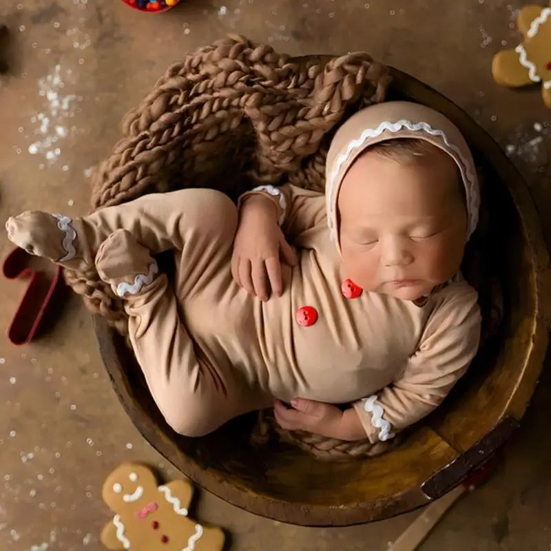 Newborn Christmas Photography Outfit – Hat & Romper Set 0-3M