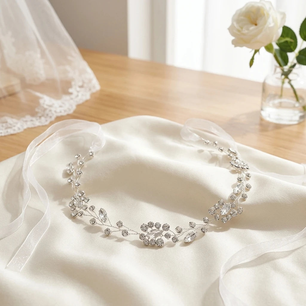 Bridal Headpiece With Alloy Base And Crystal Rhinestones For Wedding Dress Peaceful Pleasures Health and Wellness