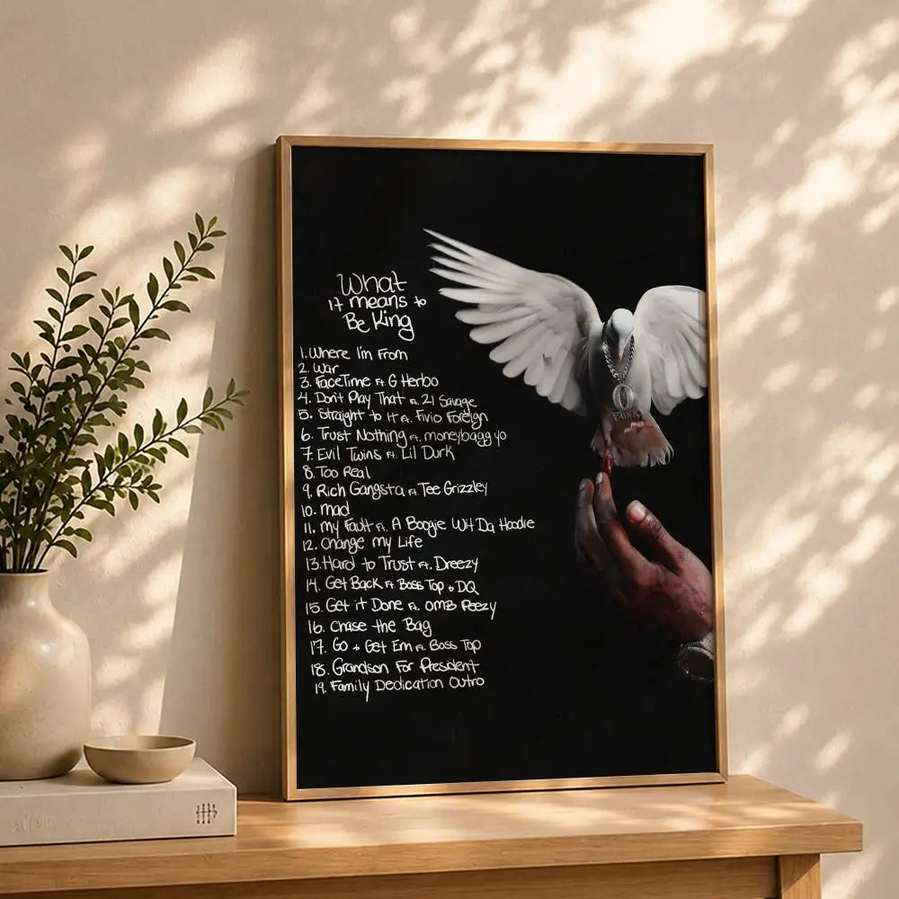 Rapper K-King VonS Poster HD Self Adhesive Waterproof Wall Art Ideal for Home Office Dorm Bedroom Great Gift Peaceful Pleasures Health and Wellness White8 50X70cmNoframe