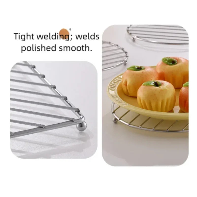 Thick Stainless Steel Pot Holder Insulation Rack, Home Kitchen Versatile Steamer Stand, Heat Resistant Bowl Dish Drying Rack Peaceful Pleasures Health and Wellness