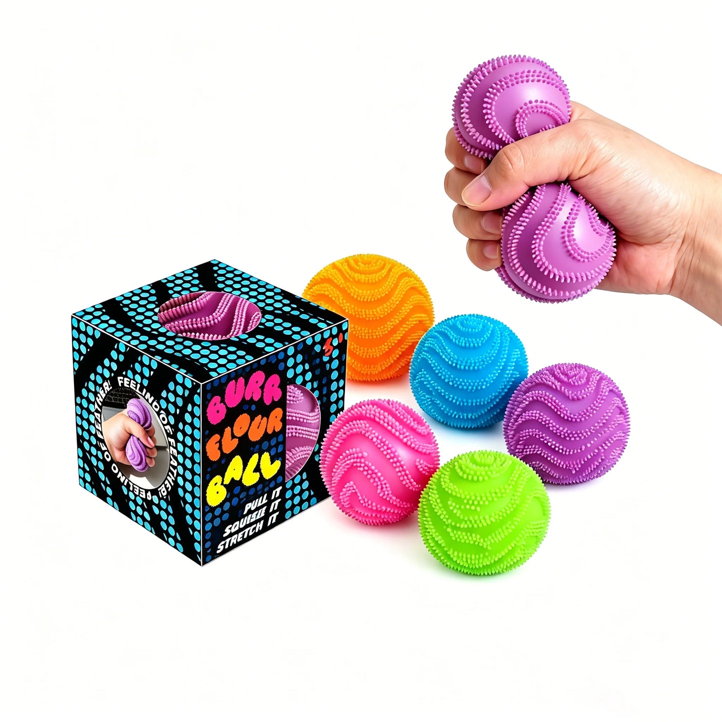 Nee Doh Fuzz Ball Squeeze Sensory Fidget Toy | Calming Ball