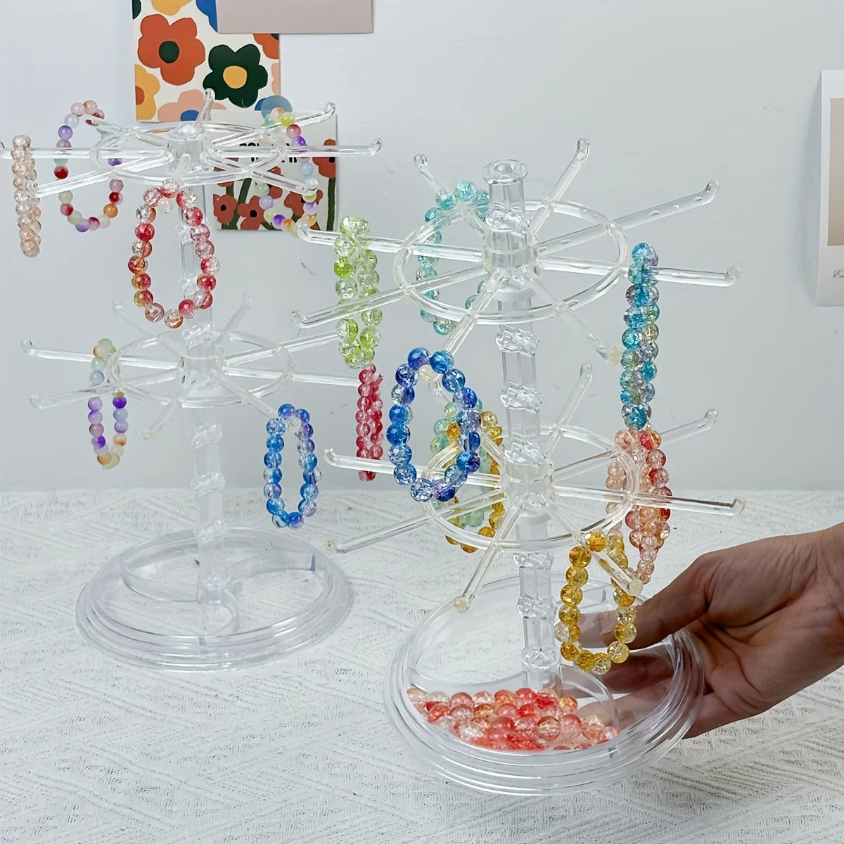 2-Tier Rotating Jewelry Stand | Necklace & Bracelet Organizer