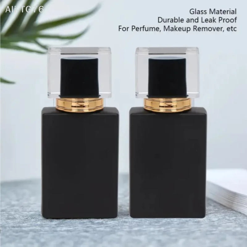 Matte Black Glass Perfume Spray Bottle 30ml 50ml | Refillable