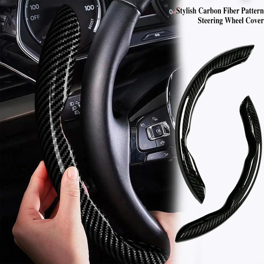 Carbon Fiber Steering Wheel Cover – Anti-Slip Clip-On Universal Steering Wheel Cover Oasis Select
