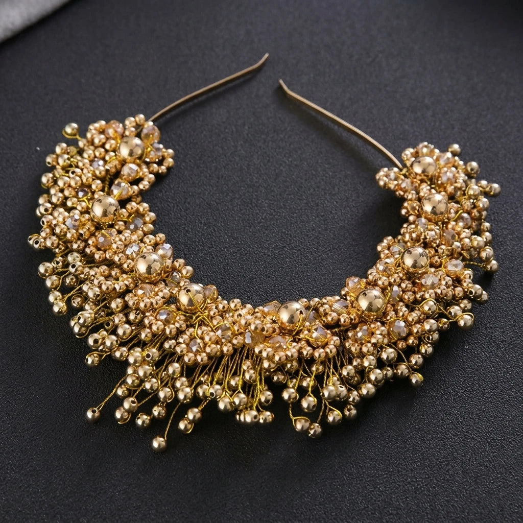 Bridal Pearl Hairband with Korean Style Pink Flower Wedding Accessory for Elegant Ceremony Look Peaceful Pleasures Health and Wellness