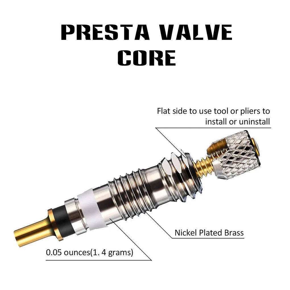 Presta Valve Core Stem – Brass Tubeless Road & MTB Bike 2/6/12pc