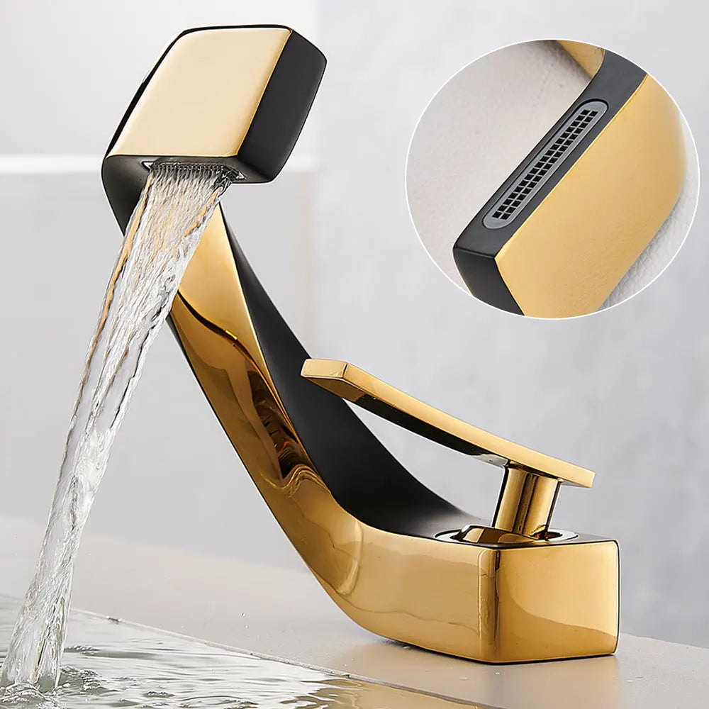 AOGUTU Black Basin Faucet | Single Hole Deck Mount Mixer Tap