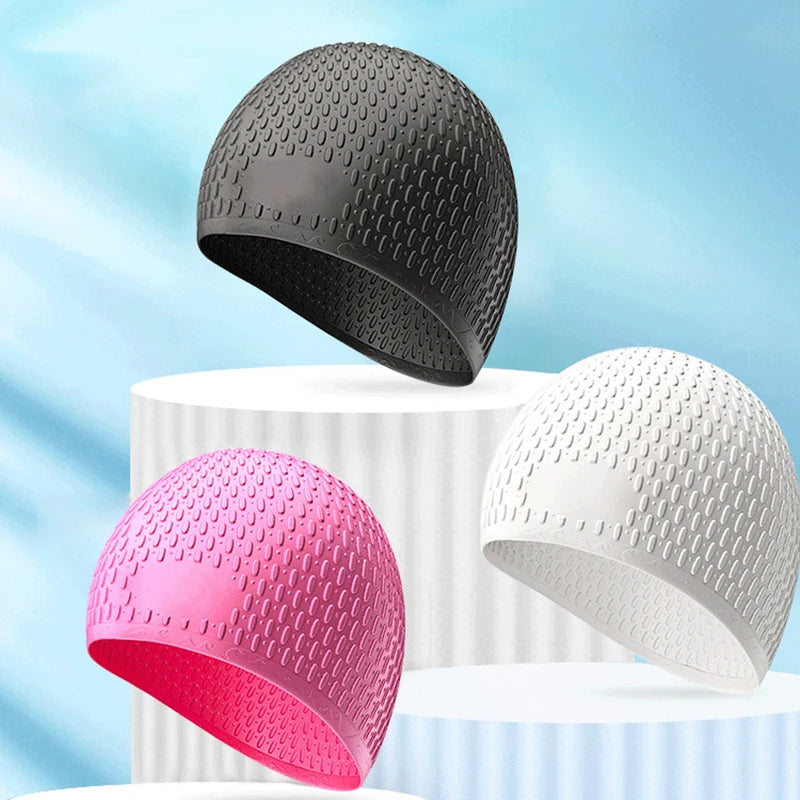 Silicone Bubble Swimming Cap – Waterproof & Ear Protection